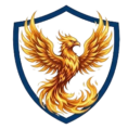 Healed and Strong logo with a golden phoenix rising inside a shield