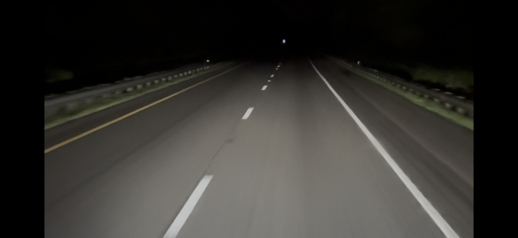 Truck hood on a dark highway at night, the night everything started