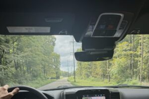Truck driving home after receiving a cancer diagnosis